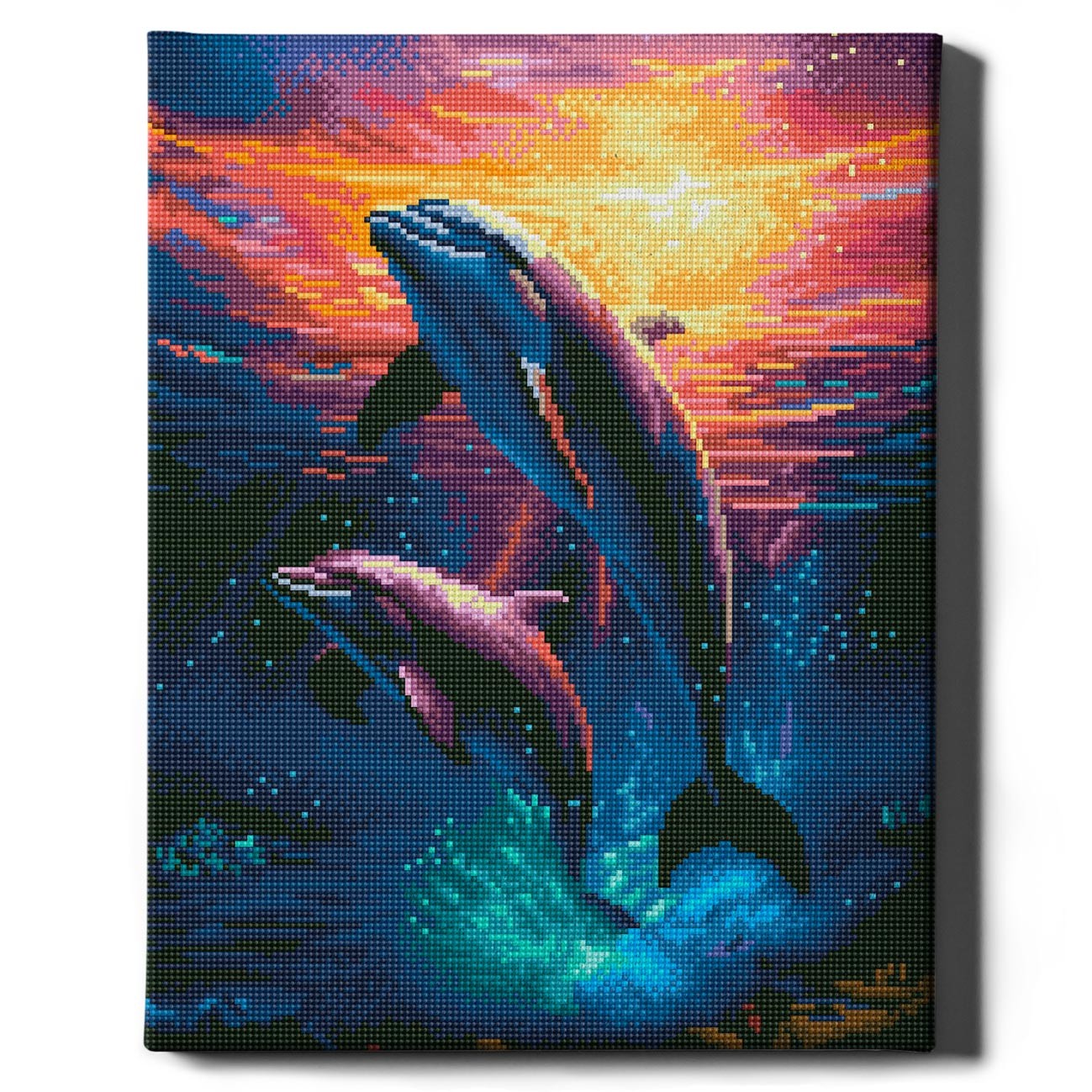 Алмазная мозаика Sovabooks с изображением дельфинов, размер 40x50 см, набор для творчества и рукоделия