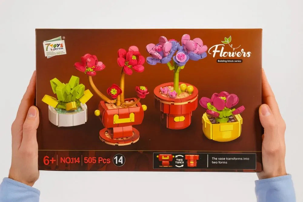 Конструктор «Цветы в горшочках» (505 деталей) — яркий набор для творчества и декора