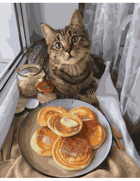 Книга Картина по номерам Завтрак для кисы - nan | SOVABOOKS