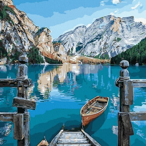 Книга Картина по номерам Лодка в горах - nan | SOVABOOKS