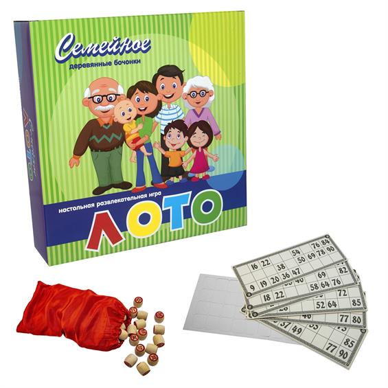 Лото Семейное деревянные бочонки