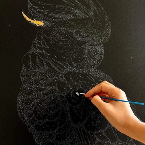 Картина по номерам Ночной Корабль (Черное полотно)