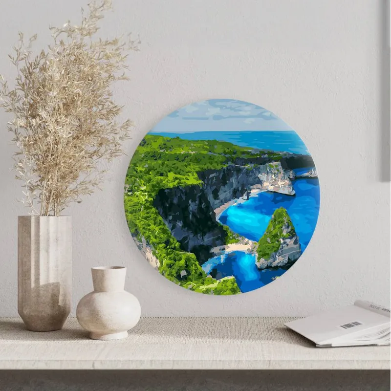 Круглая картина по номерам вид сверху