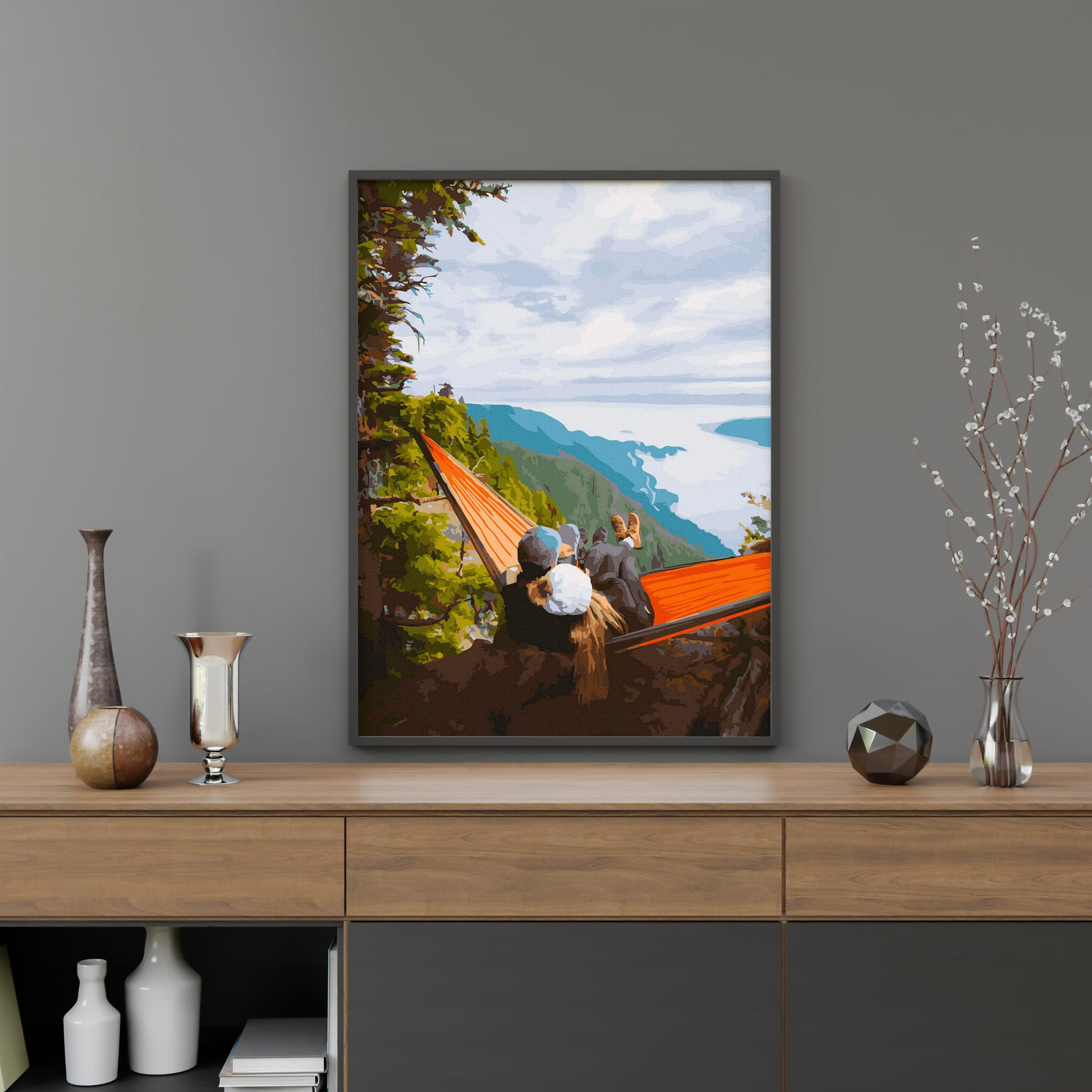 Картина по номерам Отдых в гамаке