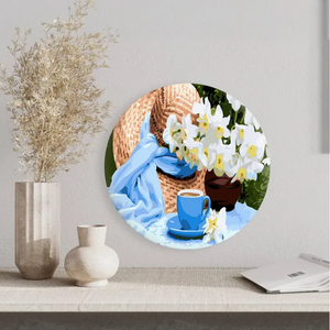 Круглая картина по номерам Чашечка чая