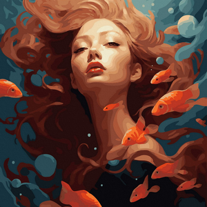 Книга Картина по номерам Девочка и рыбки - nan | SOVABOOKS