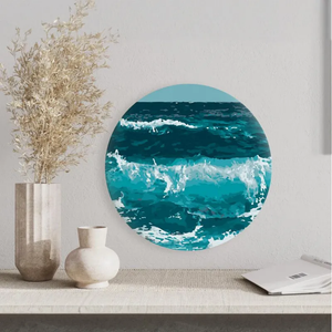 Круглая картина по номерам Волны океана