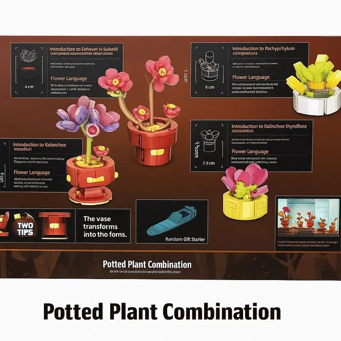 Конструктор «Цветы в горшочках» (505 деталей) — яркий набор для творчества и декора