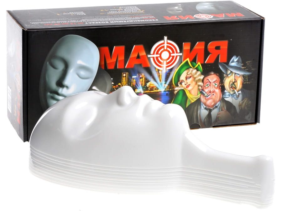 Настольная игра Мафия (пластиковые маски 10шт.+карты)