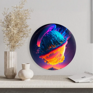 Круглая картина по номерам Взрыв вулкана