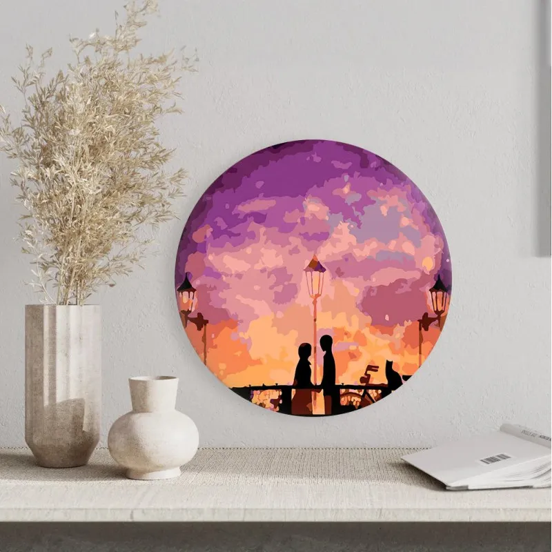 Круглая картина по номерам Любовь