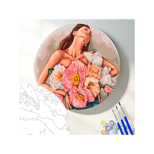 Книга Круглая картина по Девушка с пионами - nan | SOVABOOKS
