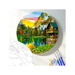 Книга Круглая картина по номерам Деревушка - nan | SOVABOOKS