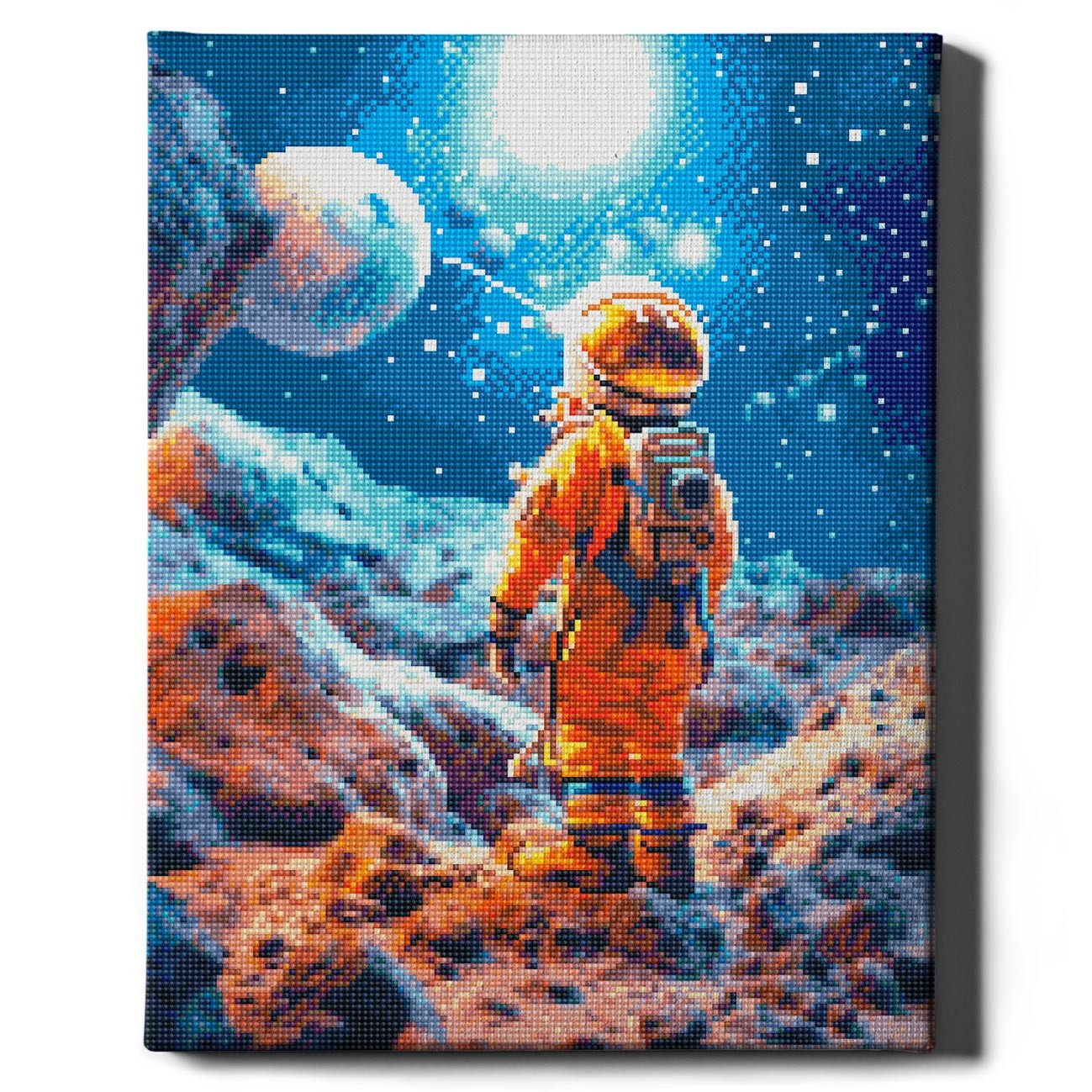 Алмазная мозаика Космонавт Sovabooks 40x50 см, яркое изображение космонавта для творчества и рукоделия.