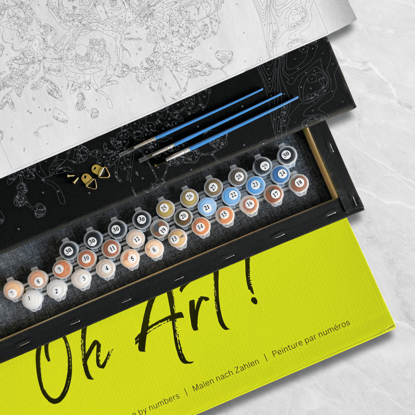 Картина по номерам Весёлый йоркширский терьер с золотистой краской.