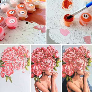 Картина по номерам девочка и рыба