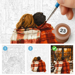 Картина по номерам Любовь у камина