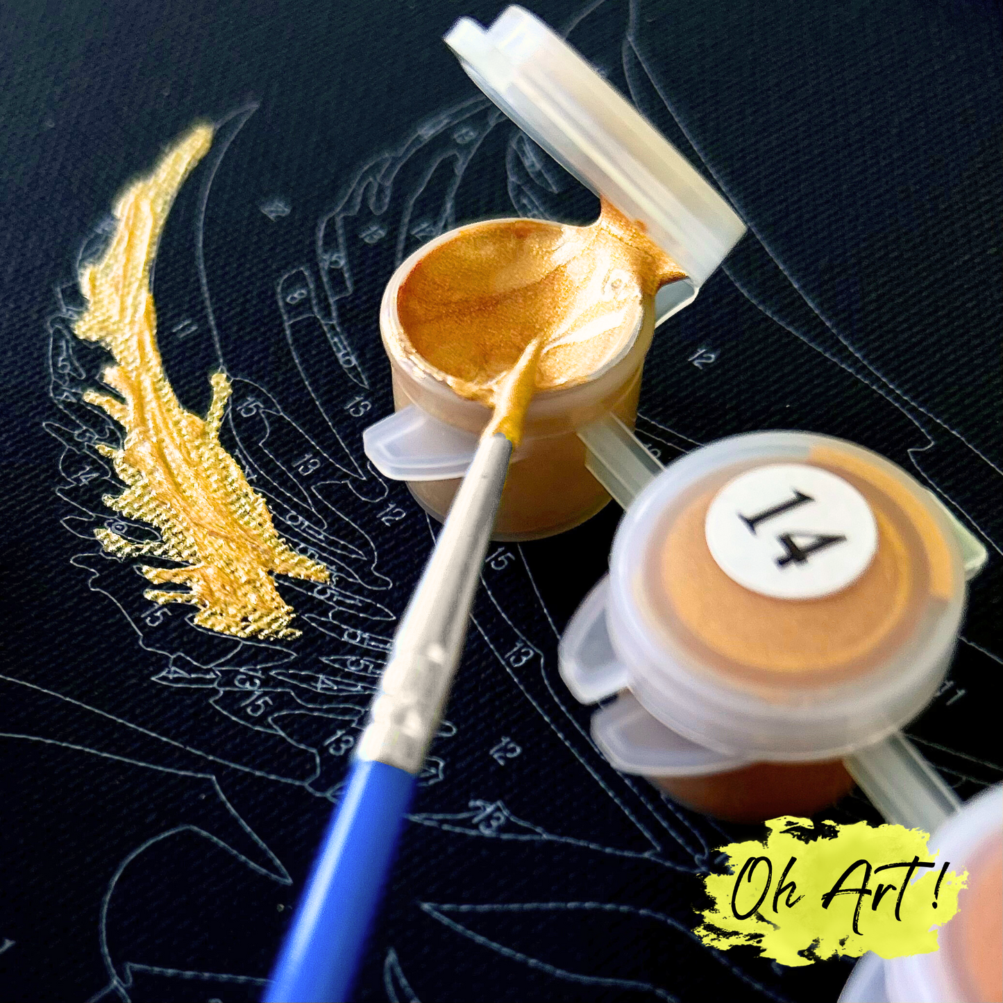 Картина по номерам Белый попугай с золотистой краской