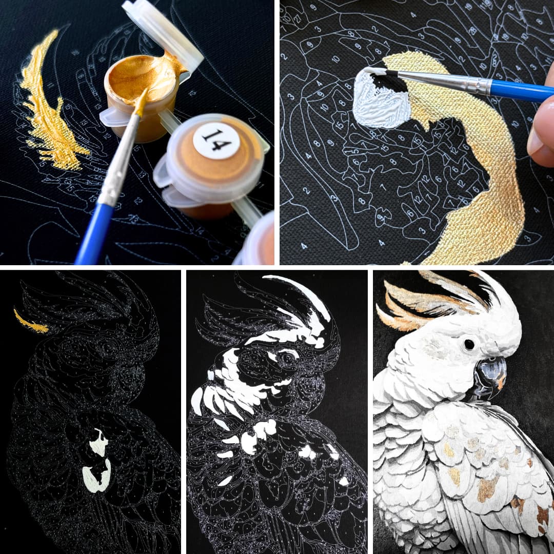 Картина по номерам Весёлый йоркширский терьер с золотистой краской.