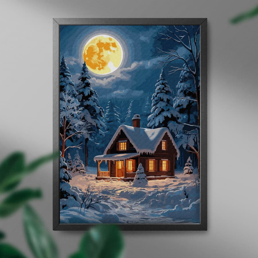 Картина по номерам Зимняя ночь