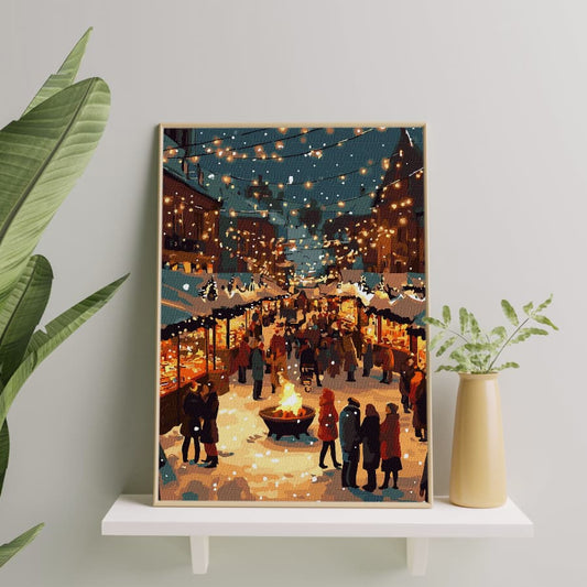 Картина по номерам Рождественский городок