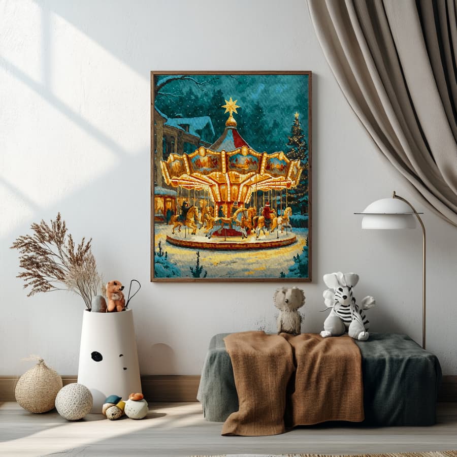 Картина по номерам Рождественская карусель