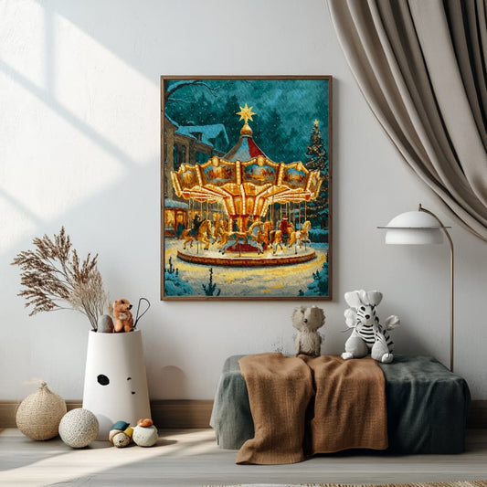 Картина по номерам Рождественская карусель