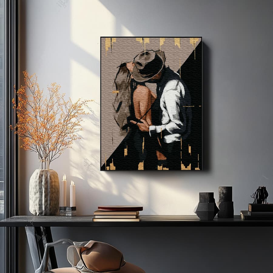 Картина по номерам Искусство страсти ( золотая краска)