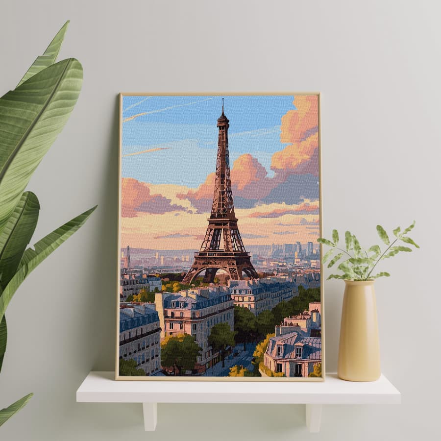 Картина по номерам Закат над Парижем