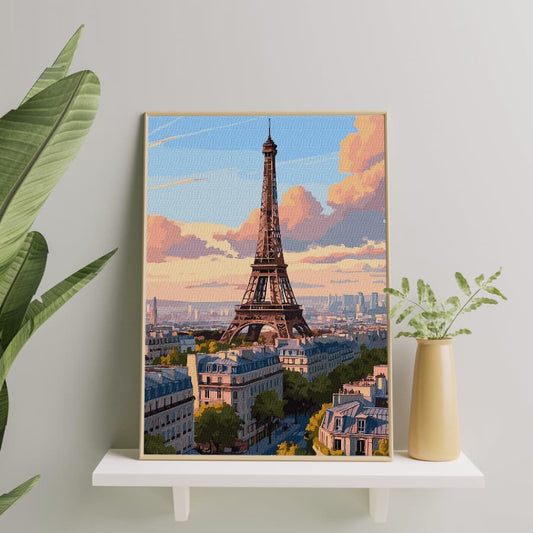 Картина по номерам Закат над Парижем