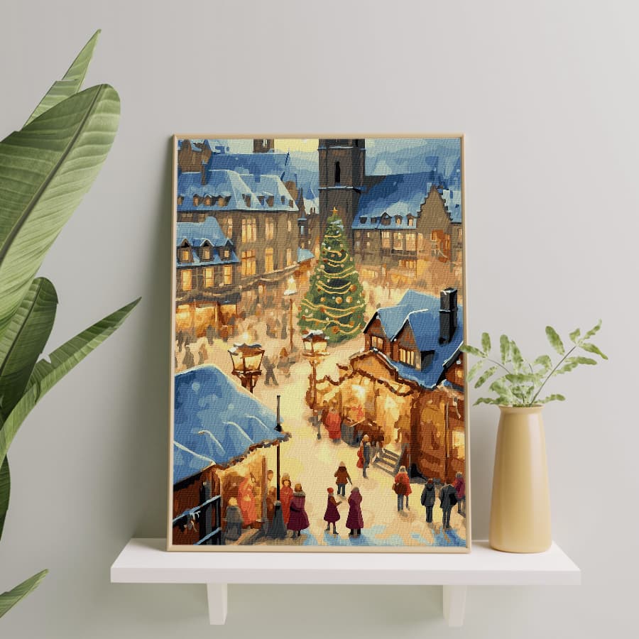 Картина по номерам рождественский рынок
