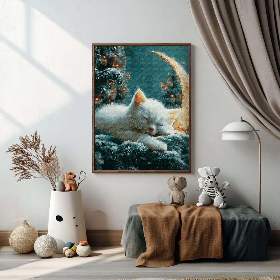 Картина по номерам Котенок под луной