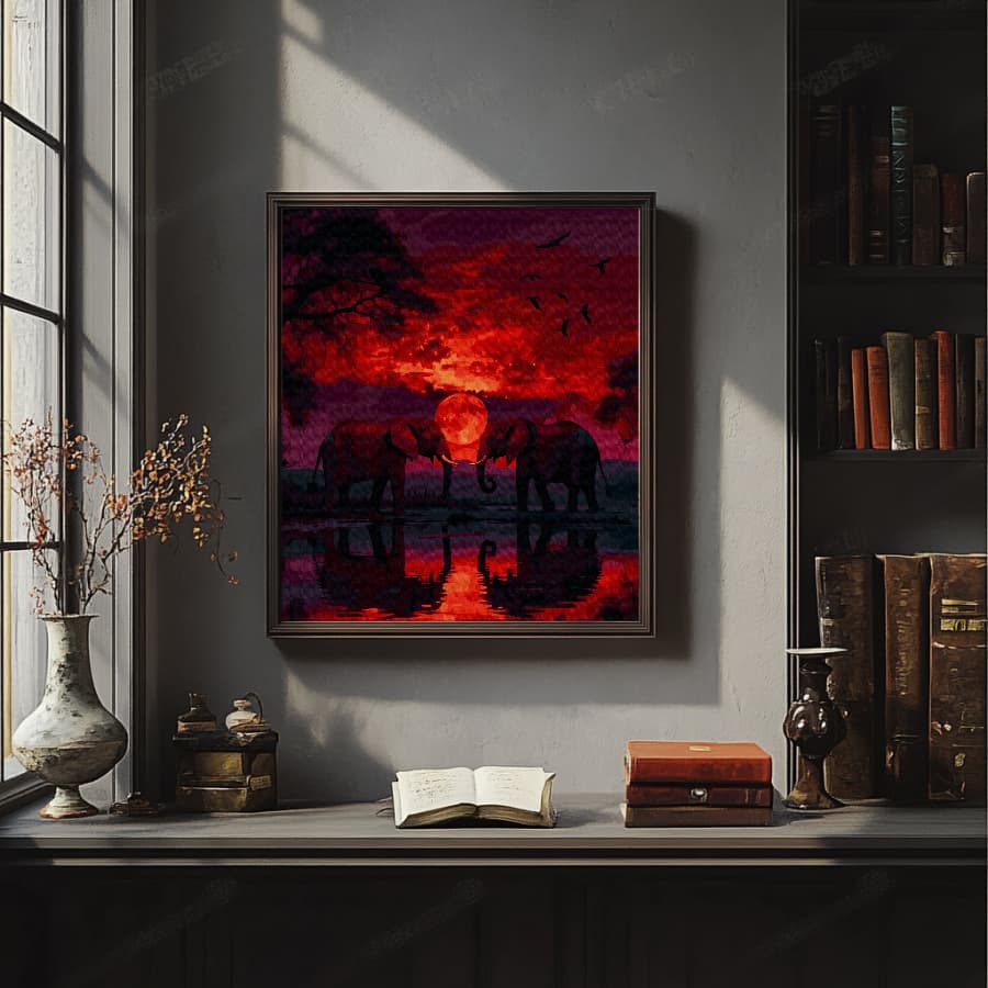 Картина по номерам Саванна под луной