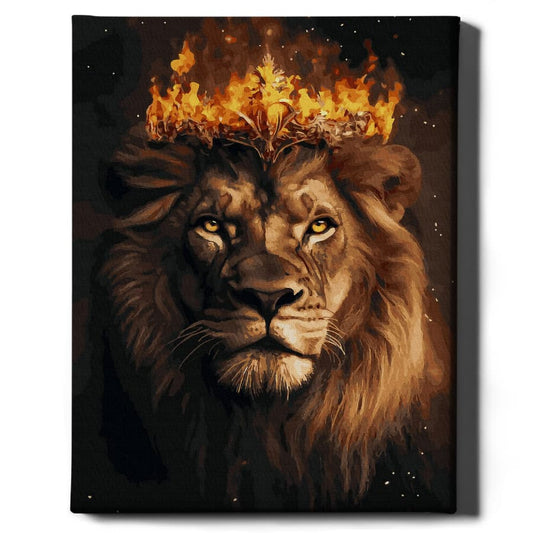 Картина по номерам Огненный лев