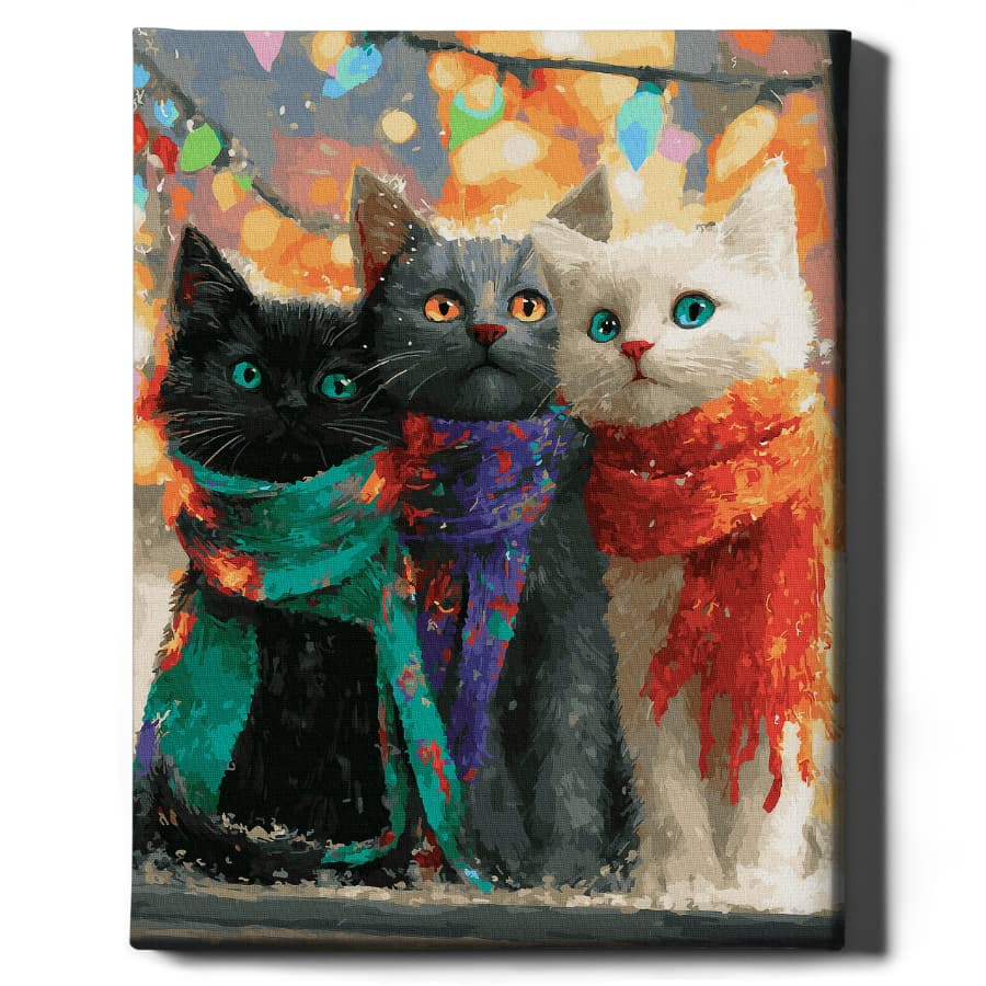 Картина по номерам Рождественские котята