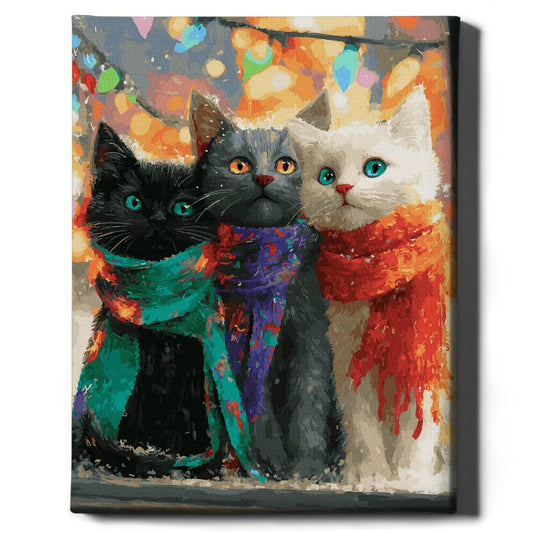 Картина по номерам Рождественские котята