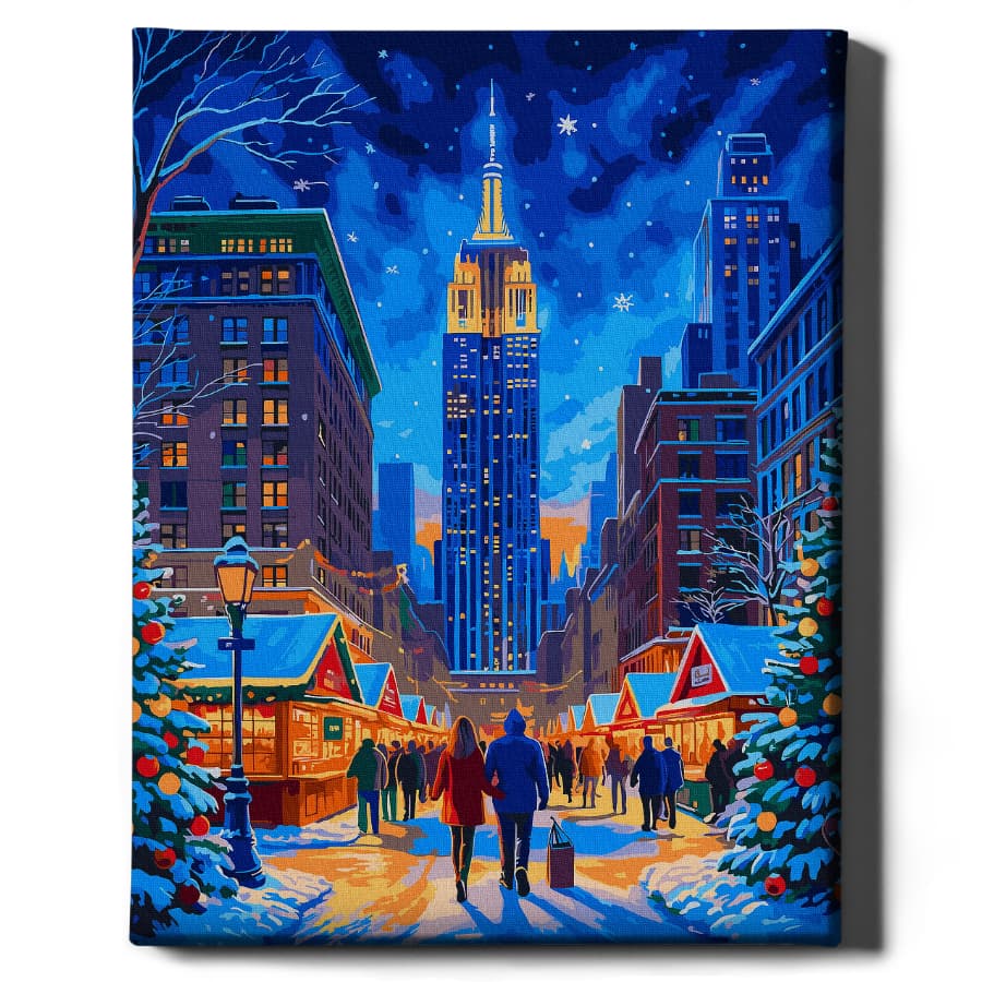 Картина по номерам Рождественский Манхэттен