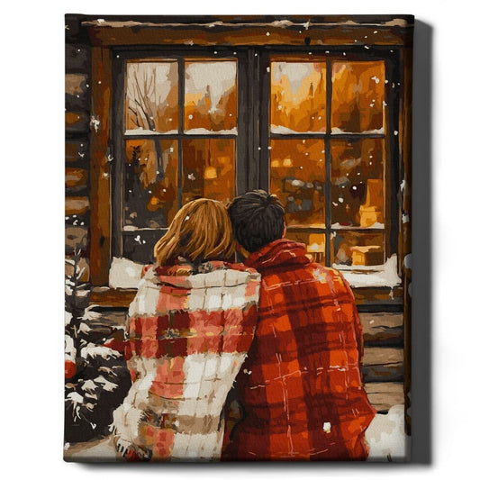 Картина по номерам Любовь у камина