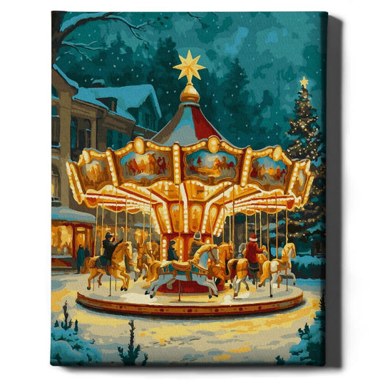 Картина по номерам Рождественская карусель