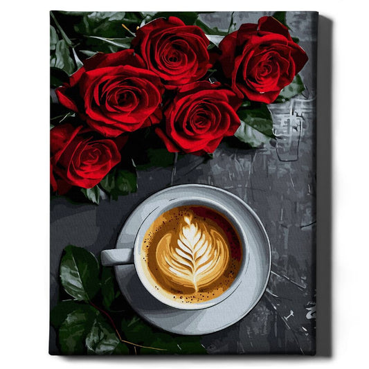 Картина по номерам Кофе и розы