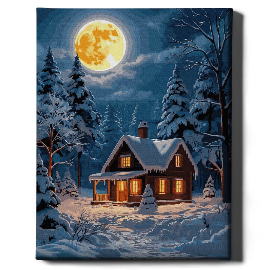 Картина по номерам Зимняя ночь