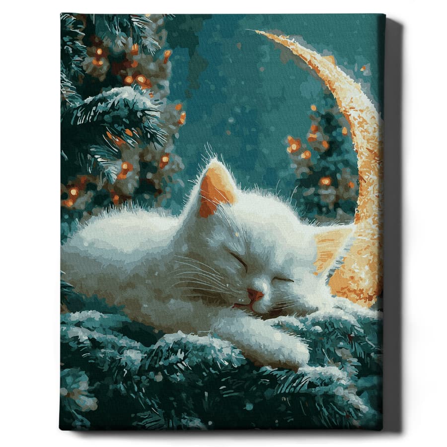 Картина по номерам Котенок под луной