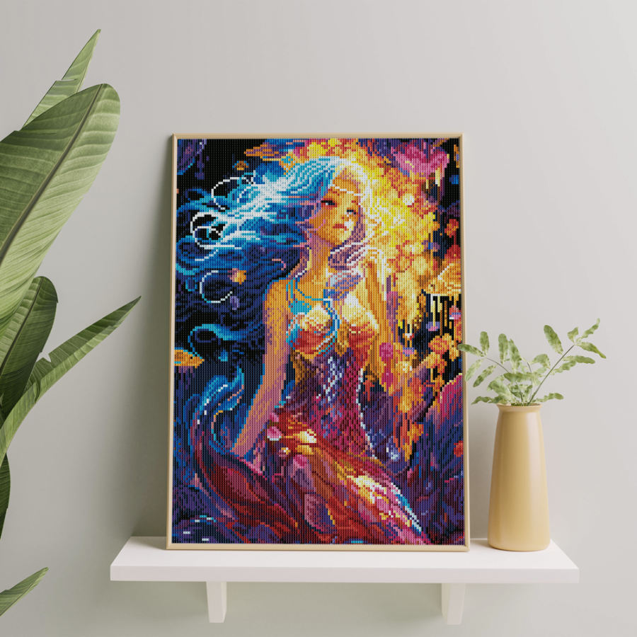 Алмазная мозаика Фея Света Sovabooks, 40x50 см, художественный набор для творчества с ярким изображением феи и сверкающими алмазами
