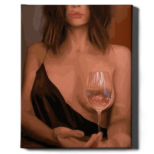 Картина по номерам Дама с бокалом