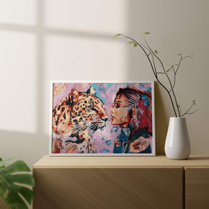 Алмазная мозаика Дама с леопардом