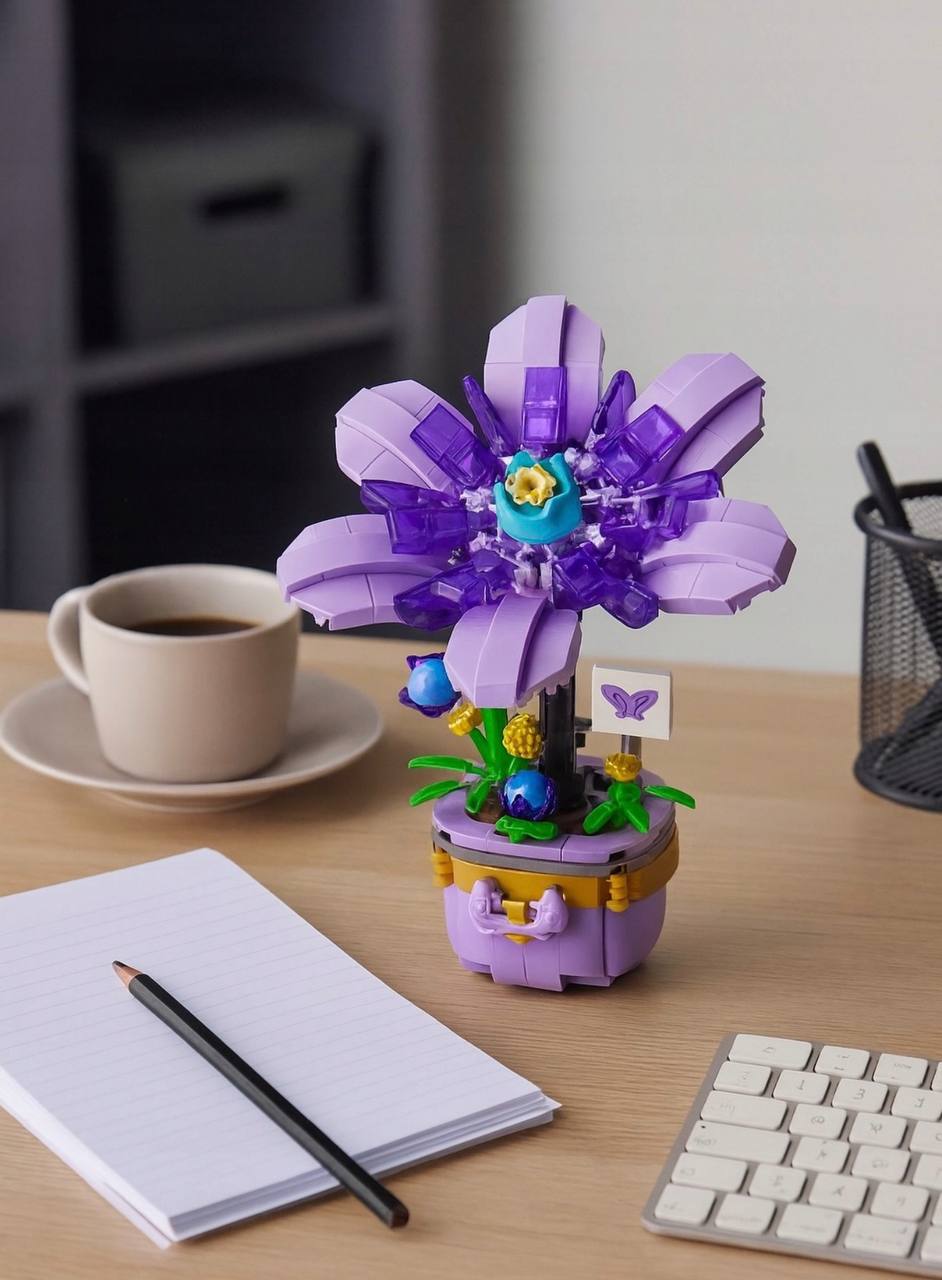 Конструктор «Фиолетовый цветок» — декоративная модель с нежными лепестками