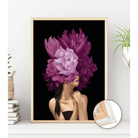 Картина по номерам Пурпурный сон (Черное полотно)