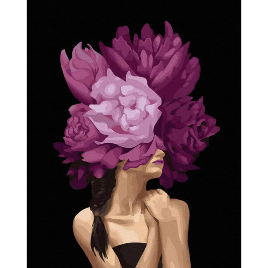 Картина по номерам Пурпурный сон (Черное полотно)