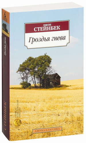 Обложка книги "Гроздья гнева" Джона Стейнбека, классика русской художественной литературы, изданной Sovabooks.