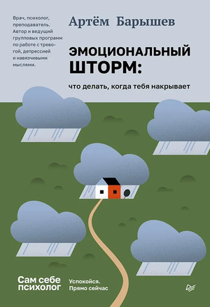 Обложка книги "Эмоциональный шторм" Артем Барышев, психология и способы справиться с эмоциональным напряжением.